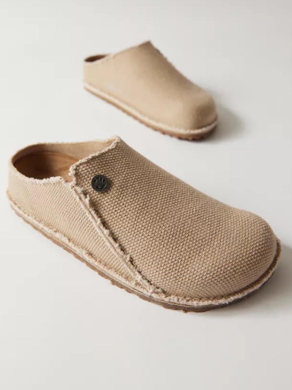 Birkenstock Beige Canvas Clog Slip-Ons